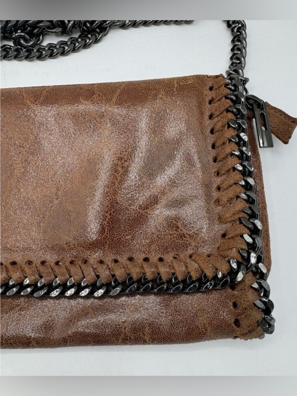 Italian designer BORSE IN PELLE Leather Crossbody Chain Bag - Picture 4 of 10